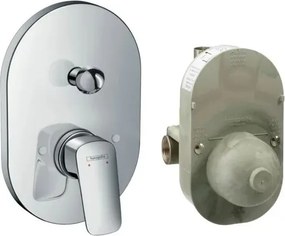 Baterie cada - dus incastrata Hansgrohe Logis cu corp incastrat crom lucios
