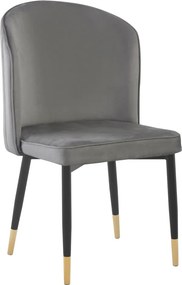 Scaun de sufragerie, ţesătură Velvet gri/negru, UDAJA