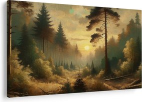Tablou - Soare strălucind prin pădure (90x60 cm)