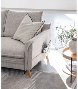 Colțar grej extensibil/cu spațiu de depozitare (cu colț pe partea stângă/cu șezlong) Charming Charlie – Miuform