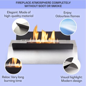 Klarstein Phantasma Graca, șemineu cu etanol, fără fum și fără miros