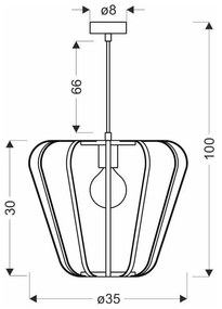 Lustră neagră din metal ø 35 cm Jonas – Candellux Lighting