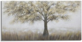 Tablou multicolor din lemn de pin si panza, 140 x 3,8 x 70 cm, Tree Dark A Mauro Ferreti