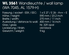 Aplica iluminat exterior din fier forjat, WL 3561
