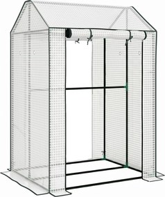Outsunny Sera Cu 2 Camere Pentru Gradina Cu 2 Usi | Aosom Romania