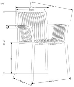 Scaun din plastic K492 gri