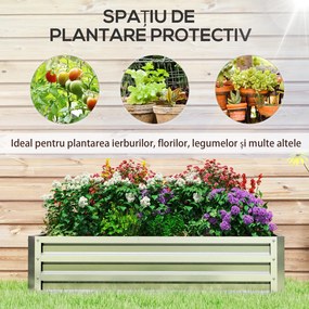 Outsunny 4' x 2' x 1' Pat de Gradina Galvanizat Inaltat, Cutie de Plantare din Metal Pat Inaltat pentru Legume, Flori, Plante si Plante Aromatice, Verde | Aosom Romania