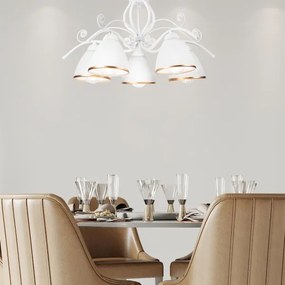 Lustră pe lanț RETRO II 5xE27/60W/230V alb