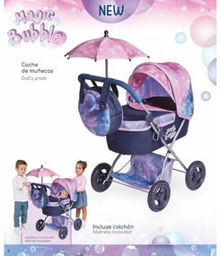 Rappa DeCuevas 85076 Cărucior pliabil pentrupăpuși cu umbrelă și geantă Magic Bubble 2024