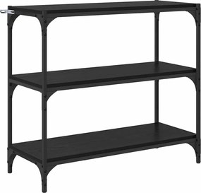 vidaXL Dulap pentru cărți Stejar Negru 80 x 33 x 70,5 cm