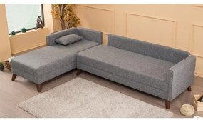 Colțar KORFU în L, gri, stânga