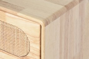 Comoda TV natur , din metal lemn de cauciuc si rattan „Rustic Charm”
