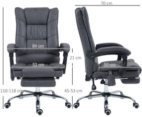 Vinsetto Scaun de birou cu masaj funcționalitate, inclusiv suport pentru picioare, reglabil pe înălțime, 64 cm x 70 cm x 118 cm, Negru | Aosom Romania