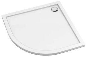 Cadita dus semirotunda Omnires Merton alb 80x80 cm