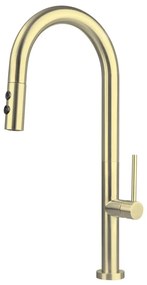 Baterie de chiuvetă cu cap de duș detașabil Deante BQO_R72M OLFATO auriu periat