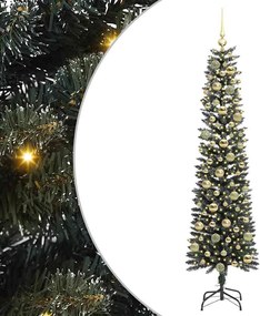 vidaXL Brad de Crăciun artificial Verde 180 cm PVC și Plastic și Oțel