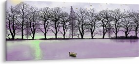 Tablou - Barcă pe lac (120x50 cm)
