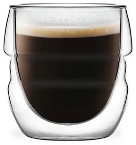 Set de 2 pahare cu pereți dubli Vialli Design Sferico, 70 ml