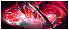 Tabloul fractalilor în roșu (120x50 cm)
