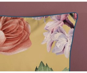 Lenjerie de pat galben ocru din bumbac satinat pentru pat dublu, extinsă 240x220 cm Fiori – Descanso