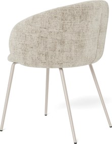 MAZZONI EXPORT CLARA Bej (țesătură Juto 4)/cadru bej-gri (cașmir) - SCAUN MODERN ADÂNC TAPIȚAT PENTRU SALON/LIVING/BIROU LOFT