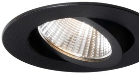 Set de 6 spoturi încastrate negre 6,8 cm, inclusiv LED 750 lm, cu dimmer IP65 - Gaius