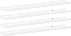 vidaXL Rafturi de perete, 4 buc., alb, 80x9x3 cm