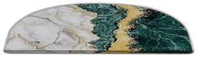 Covorașe pentru scări în culoarea petrolului-crem 16 buc. 20x65 cm Golden Marble – Vitaus