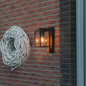 Lampa de perete exterioară industrială neagră IP44 - Charlois