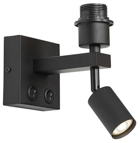 Lampa de perete moderna neagra cu lumina de citit - Brescia