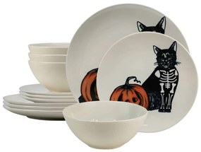 Pisicile Schelet Devin Oaspeții Tăi la Cină cu Set De Masa Skeleton Kitty, 12 piese, pentru 4 persoane