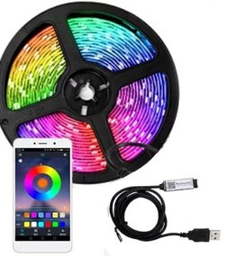 Banda LED RGB in spatele televizorului cu control prin telefon - 3 m