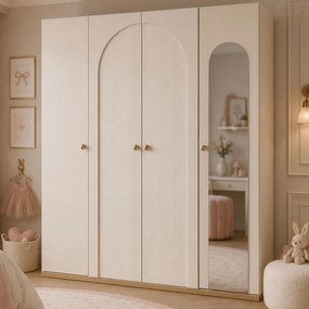 Dulap cu 4 usi si oglinda 177x59x204 cm, colectia Louis