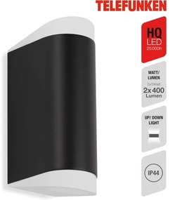 Aplică LED de exterior Telefunken 314905TF 2xGU10/5W/230V IP44 negru