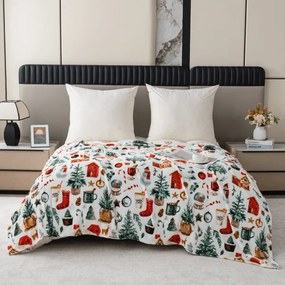 Patura microplus FESTIVE MAGIC, alba Dimensiune: 150 x 200 cm