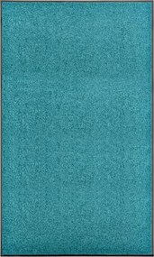 vidaXL Covoraș de ușă lavabil, cyan, 90 x 150 cm