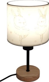 Brilagi - Lampă de masă BOBO WOOD 1xE27/25W/230V stejar/negru/alb/iepurași