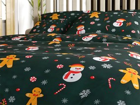 Lenjerie de pat din policoton OM DE ZAPADA SI TURTA DULCE POLY verde Dimensiune lenjerie de pat: 70 x 90 cm | 140 x 200 cm