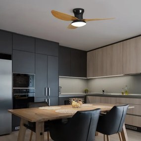 Brilagi-LED Ventilator plafonier reglabil LED/30W/230V 3000-6500K negru/maro+DO