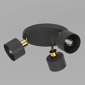 Spot PARKLA 3xE27/15W/230V negru/auriu