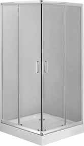 Cabina de dus patrata Deante Funkia cu usi culisante 90x90cm finisaj crom si sticla transparenta