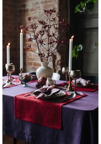 Suporturi pahare din in roz 4 buc. – Linen Tales