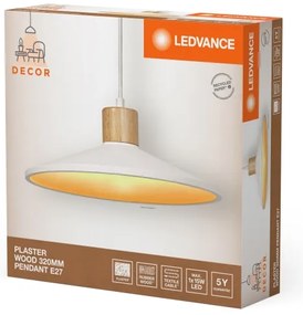 Lustră pe cablu Ledvance DECOR ipsos 1xE27/25W/230V d. 32 cm ipsos alb