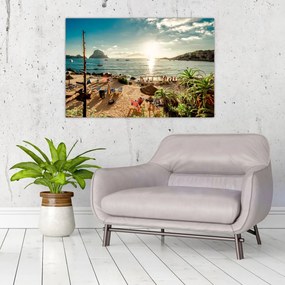 Tablou - Plajă cu oameni (90x60 cm)