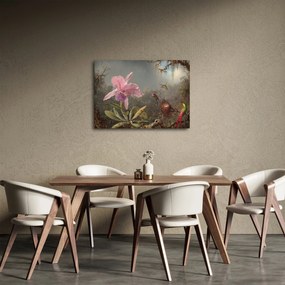 Tablou - Martin Johnson Heade, Cattleya Orchid and Three Hummingbirds, reproducere (70x50 cm)