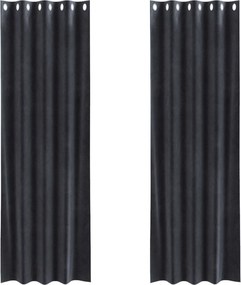 vidaXL Perdele opace 2 pcs Gri închis 140 x 245 cm Catifea