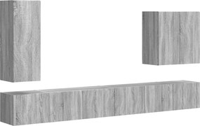 vidaXL Set Dulap pentru Televizor Montat pe Perete 6 pcs Gri Sonoma