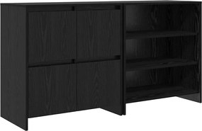 vidaXL Bufet 2 pcs Stejar Negru 70 x 41 x 75 cm Lemn compozit