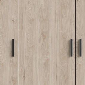 Șifonier în culoare naturală cu aspect de lemn de stejar 196x200 cm Sprint – Tvilum