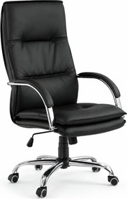 Scaun de birou STANLEY, negru, piele ecologica, 59x71x108/115 cm